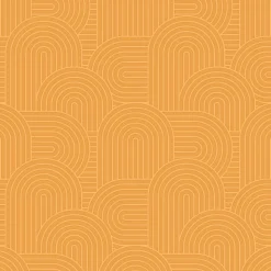 Papier peint vinyle intissé arche géométrique GoodHome jaune L.10m x l.53cm