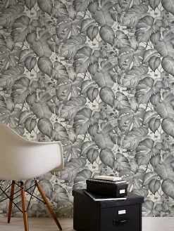 Papier peint vinyle intissé GoodHome noir et blanc