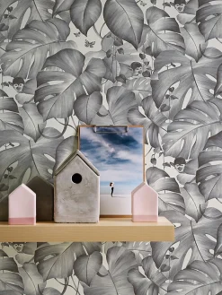 Papier peint vinyle intissé GoodHome noir et blanc