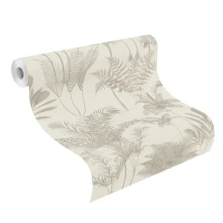 Papier peint vinyle intissé expansé palmiers beige l.53 x H.1005 cm Rasch