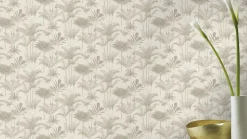 Papier peint vinyle intissé expansé palmiers beige l.53 x H.1005 cm Rasch