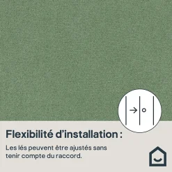 Papier peint vinyle intissé uni aspect tissu vert L.1005 x l.53cm GoodHome, Mythe