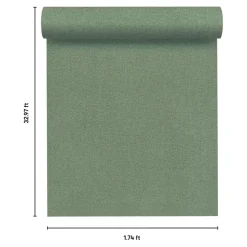 Papier peint vinyle intissé uni aspect tissu vert L.1005 x l.53cm GoodHome, Mythe