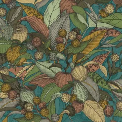 Papier peint vinyle intissé Villa Rosalie Lutece mat et satiné fleurs multicolore l.1005 x l.53 cm