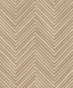 Papier peint vinyle intissé imitation chevron en bois L.1001 x l.53 cm