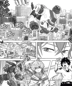 Papier peint vinyle intissé enfant manga noir et blanc L. 1005 x l. 53cm Ugepa