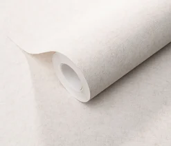 Papier peint vinyle intissé uni beige crème L.1005 x l.53cm, Erismann Flair