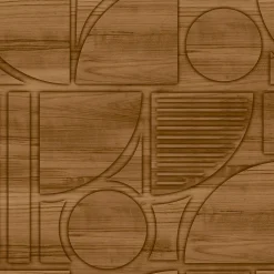 Papier peint vinyle intissé Reality Iv Lutece mat et satiné effet bois, cerclé marron l.1005 x l.53 cm