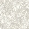 Papier peint vinyle intissé Allure Lutece mat et satiné feuilles beige, gris clar, écru l.1005 x l.53 cm