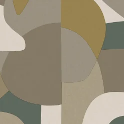Papier peint vinyle intissé Abaca Origine taupe vert mélèze L.1005 x l.53cm Lutèce