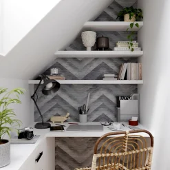Papier peint Vinyle Intissé GoodHome Moone gris