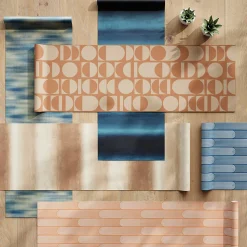 Papier peint Vinyle intissé GoodHome Pawnee terracotta l.53 x H.1005 cm