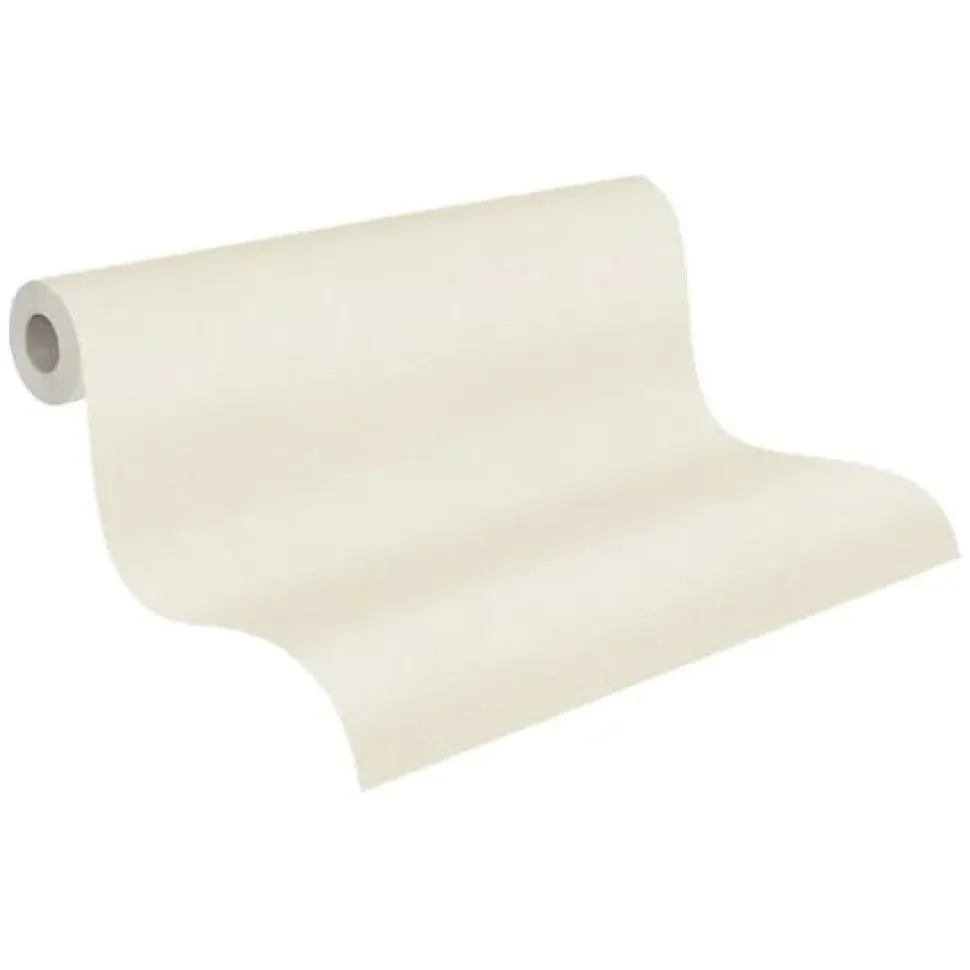 Papier peint vinyle intissé uni beige ivoire mat L.1005 x l. 53 cm As Creation Antigua