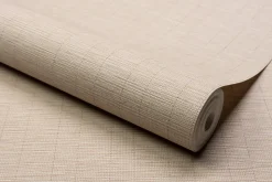 Papier peint vinyle intissé uni texturé beige L.1005 x l.53cm Grandeco, Bamboo