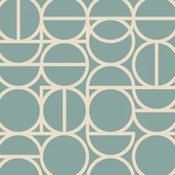 Papier peint vinyle intissé géométrique GoodHome vert L.10m x l.53cm