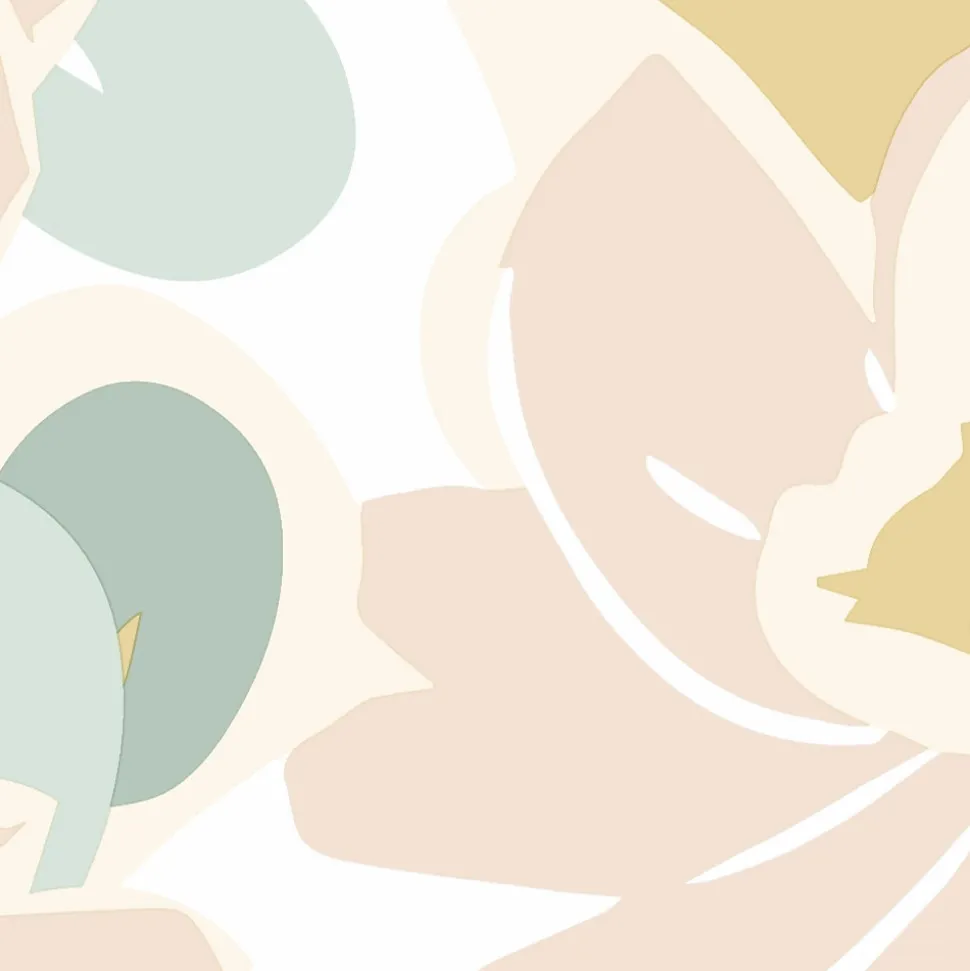 Papier peint vinyle intissé fleuri Tropimasse fleurs beige, rose, jaune L.1005 x l.53cm Lutèce