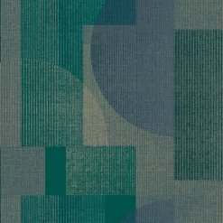 Papier peint vinyle intissé géométrique Shadow GoodHome bleu L.10m x l.53cm