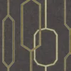 Papier peint Vinyle Intissé GoodHome Leucie noir et or