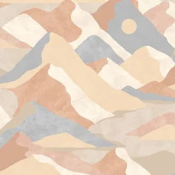 Papier peint vinyle intissé Hills GoodHome rose et bleu L.10m x l.53cm