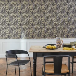 Papier peint Vinyle Intissé GoodHome Septa or et tabac