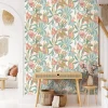 Papier peint vinyle intissé fleurs tropicales vert L. 1005 x l. 53cm Ugepa