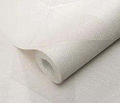 Papier peint vinyle intissé graphique 3D beige crème L.1005 x l.53cm, Erismann Prisma