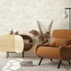 Papier peint vinyle intissé arbres beige, or L.1005 x l.53cm, Erismann Grove