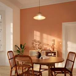 Papier peint vinyle intissé uni orange terracotta L.53 x l.1005 cm GoodHome Aune