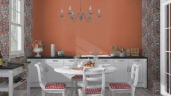 Papier peint vinyle intissé grainé fleuri terracotta L.1005 x l.53cm Rasch