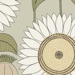 Papier peint vinyle intissé Cuisines & Bains Lutece mat et satiné tournesol, fleurs beige rosé, taupe l.1005 x l.53 cm