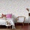 Papier peint vinyle intissé fleurs romantiques multicouleurs L. 1005 x l. 53cm Ugepa