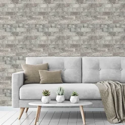 Papier peint Vinyle Intissé GoodHome Elba rose poudré