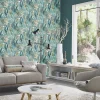 Papier peint vinyle intissé feuillage tropical bleu L.1001 x l.53cm Rasch, Amazonia
