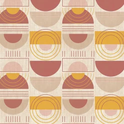 Papier peint vinyle intissé Sunset GoodHome rose et jaune L.10m x l.53cm