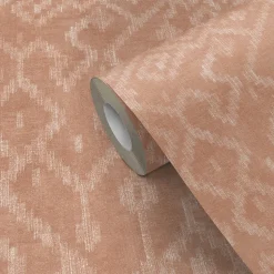 Papier peint vinyle intissé Mugavus GoodHome grand motif géométrique rose L. 10,05m x l. 0,53m