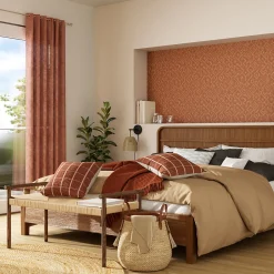 Papier peint vinyle intissé Mugavus GoodHome grand motif géométrique rose L. 10,05m x l. 0,53m