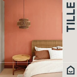 Papier peint vinyle intissé uni orange terracotta L.53 x l.1005 cm GoodHome Tille