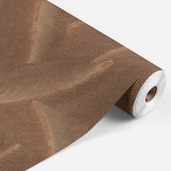 Papier peint vinyle intissé Allure Lutece mat et satiné effet Cuivre feuilles marron, rouille l.1005 x l.53 cm
