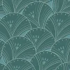 Papier peint vinyle intissé Villa Rosalie Lutece mat et satiné art déco topaze, bleu l.1005 x l.53 cm