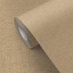 Papier peint vinyle intissé Pufos GoodHome uni texturé beige L. 10,05m x l. 0,53m