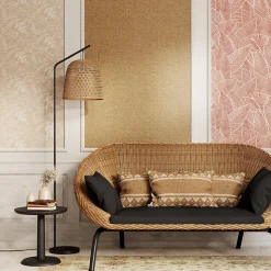 Papier peint vinyle intissé Pufos GoodHome uni texturé beige L. 10,05m x l. 0,53m