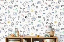 Papier peint vinyle intissé enfant football multicouleurs L. 1005 x l. 53cm Ugepa