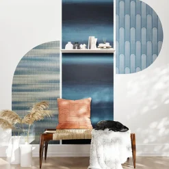 Papier peint Vinyle intissé GoodHome Arugam bleu foncé l.53 x H.1000 cm