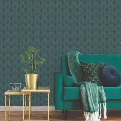 Papier peint Vinyle Intissé GoodHome Nenad vert