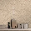 Papier peint vinyle sur intissé Carob GoodHome formes géométriques beige l.53 x H.1005 cm