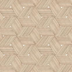Papier peint vinyle sur intissé Carob GoodHome formes géométriques beige l.53 x H.1005 cm