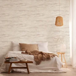 Papier peint vinyle sur intissé Chives GoodHome contemporain beige l.53 x H.1005 cm