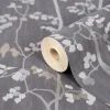 Papier peint vinyle sur intissé GoodHome Bromus gris anthracite
