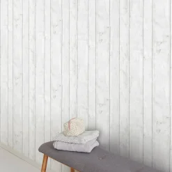 Papier peint vinyle sur intissé Mayet GoodHome blanc