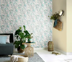 Papier peint vinyle sur intissé Cottage végétal bleu L.1005 x l.53cm Erismann